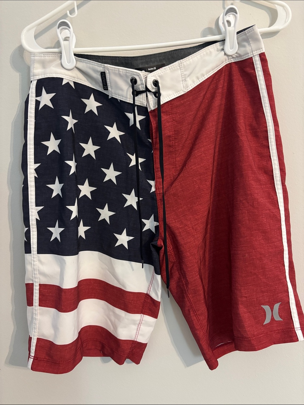Hurley Phantom Red White and Blue American Flag Boardshorts